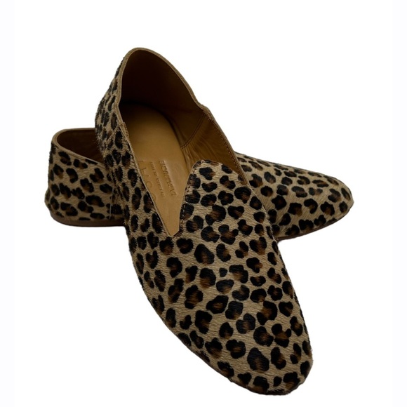 OSAY La Leo Leather Animal Leopard Print Slip On Flats Loafers Women’s Size 8 - Picture 1 of 11